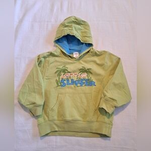 Gymboree boys size 4T lime & light blue surfer hoodie